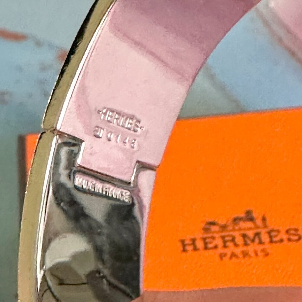 HERMES Clic Clac H bracelet White/Sliver - Picture 4 of 13